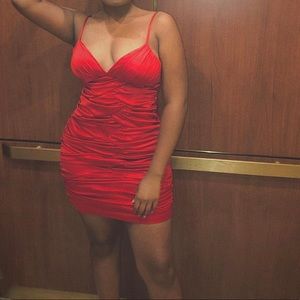 Red Ruched Dress
